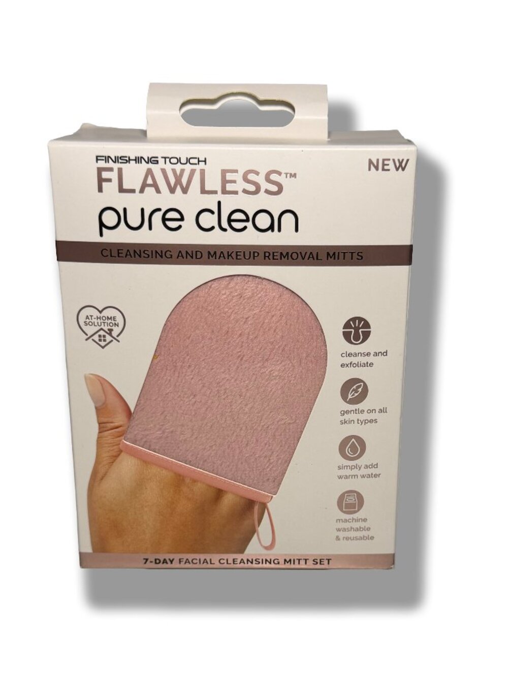 NIB Finishing Touch Flawless Pure Clean 7-Day Facial Cleansing Mitt Set